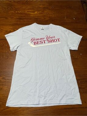 PINK Victoria's Secret hockey Tshirt size XS light blue